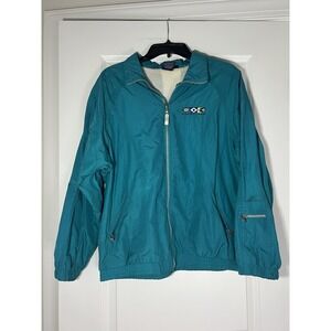 Women's Vintage Retro 90s Catalina Sport Rec Bomber Jacket Blue Size Medium